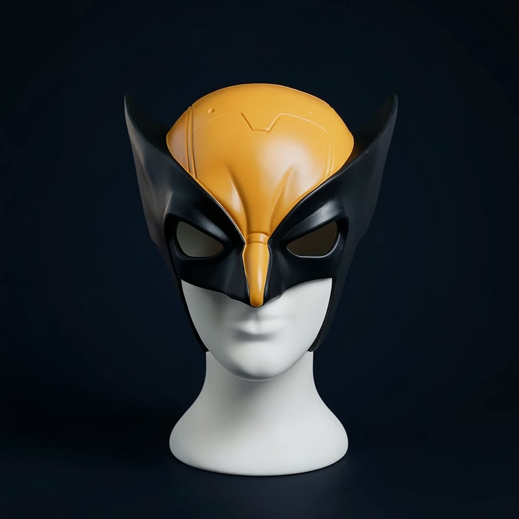 Moulded half mask on a display bust