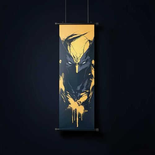 Hanging wall scroll, 16 by 48 inches